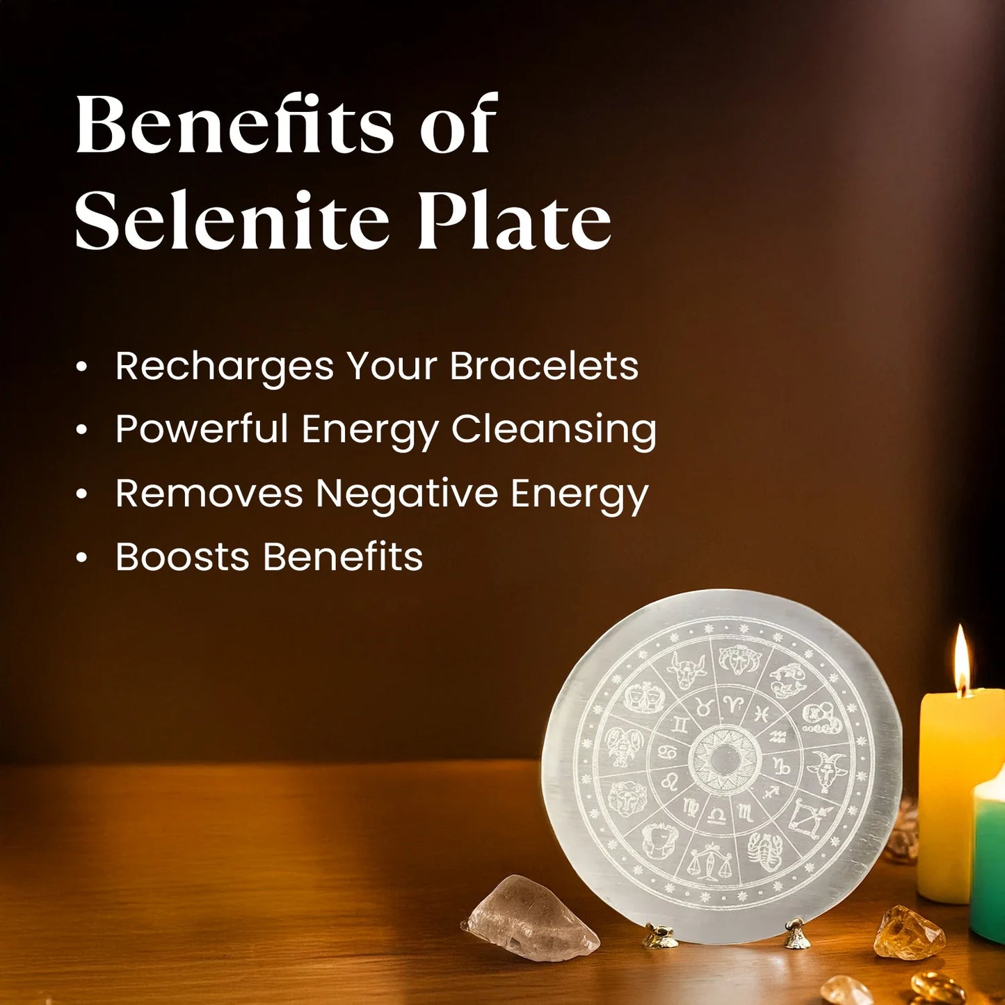 Pyrite Sampanta Combo with Raw Pyrite Bracelet and Selenite Plate