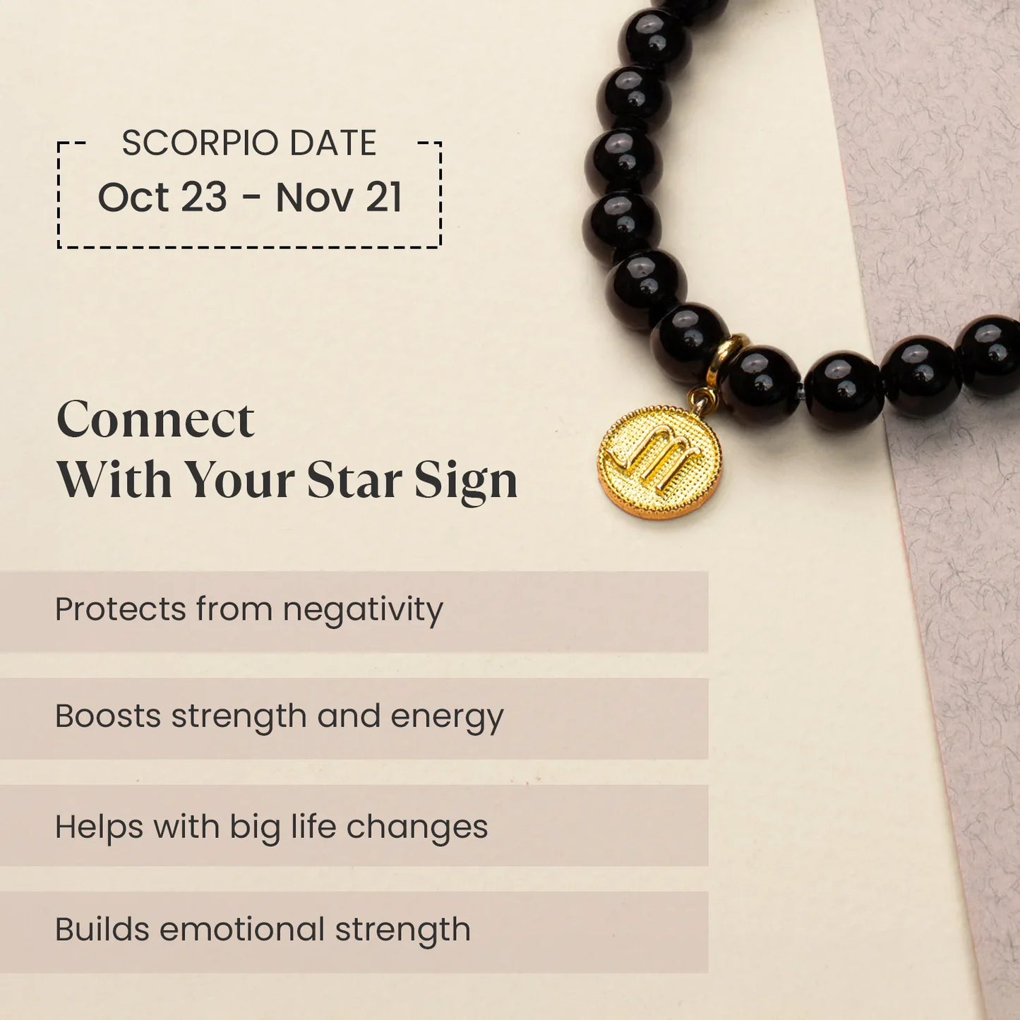 Scorpio Obsidian Bracelet with Charm