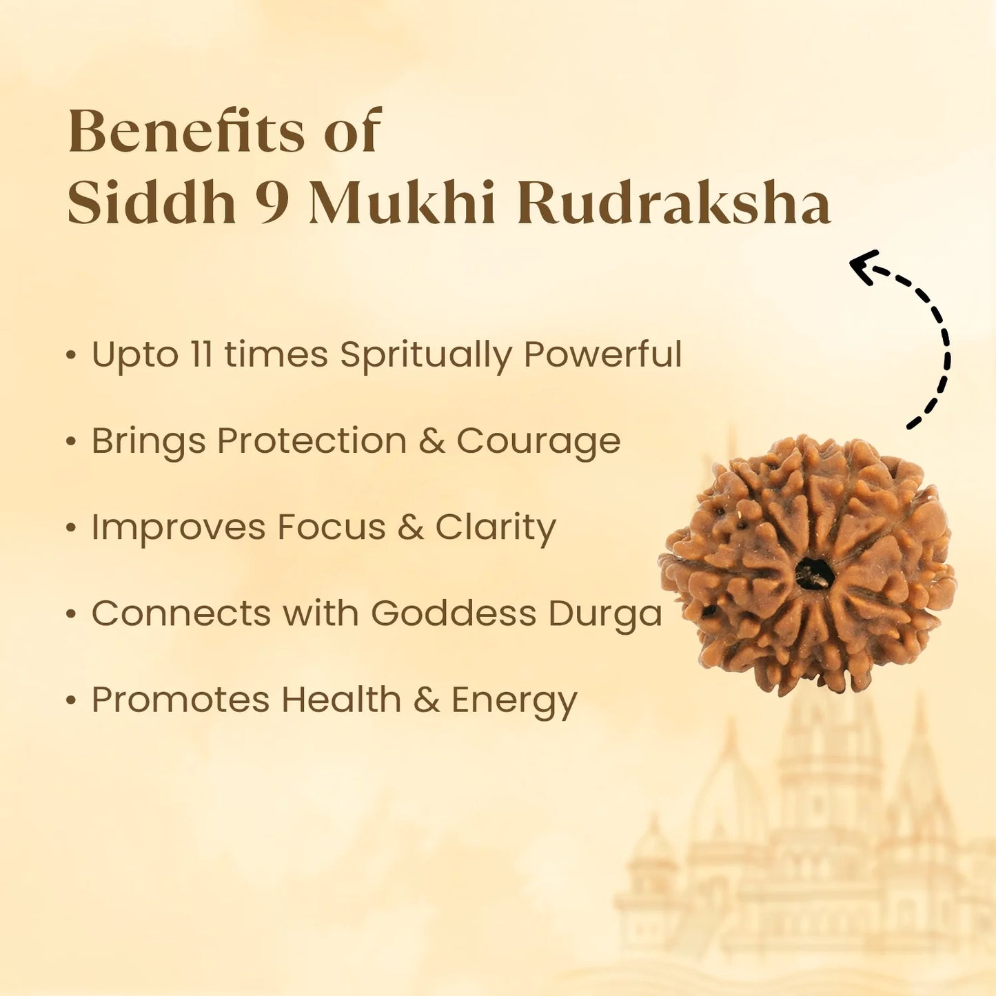 Kashi Siddh Nepal Origin 9 Mukhi Rudraksha - 18mm - 22mm