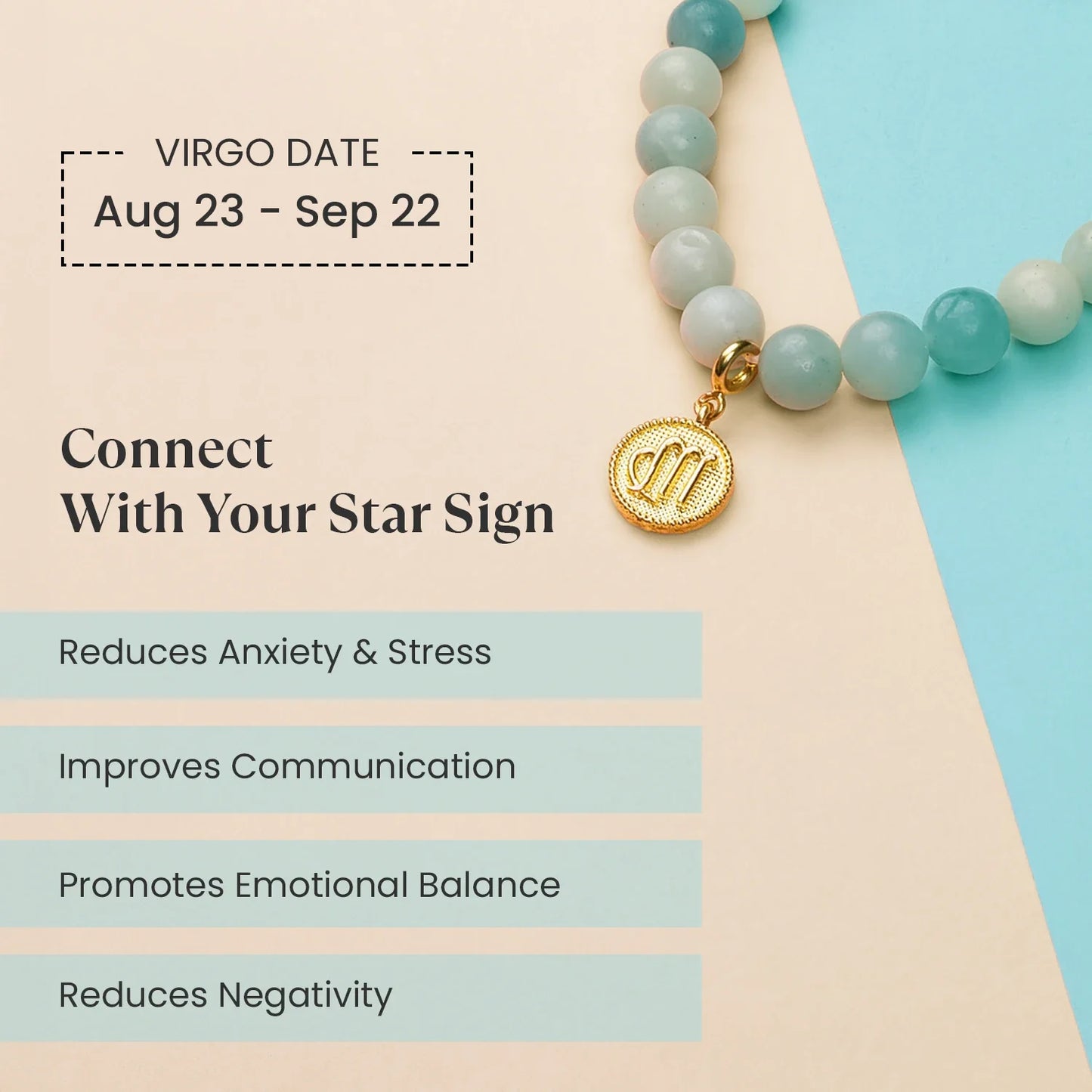 Virgo Amazonite Bracelet with Charm