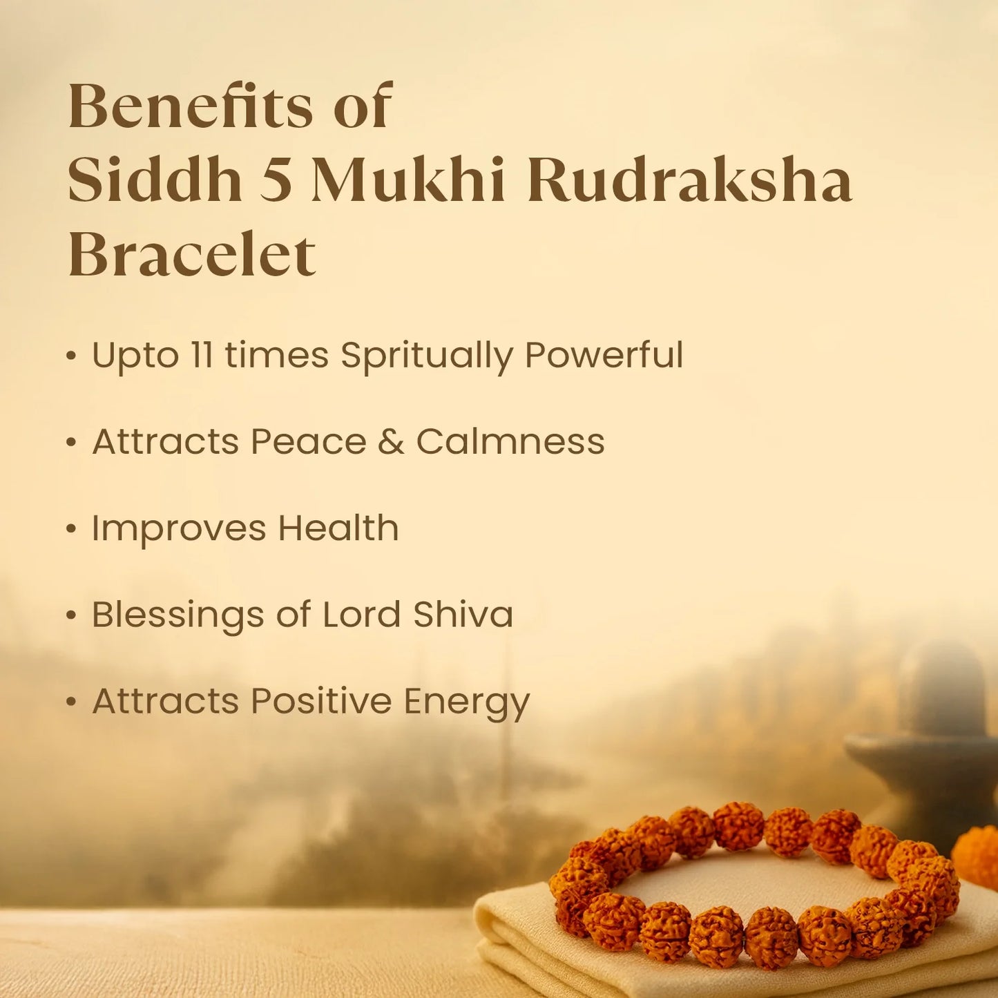 Kashi Siddh 5 Mukhi Rudraksha Bracelet
