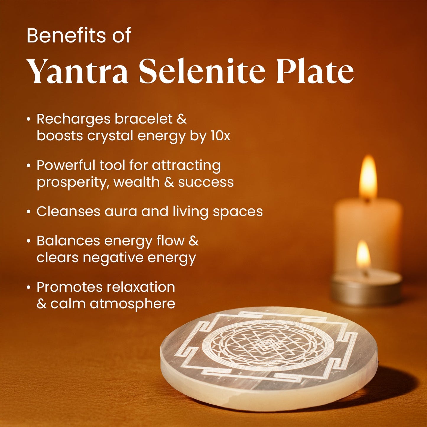 Shree Yantra Selenite Plate