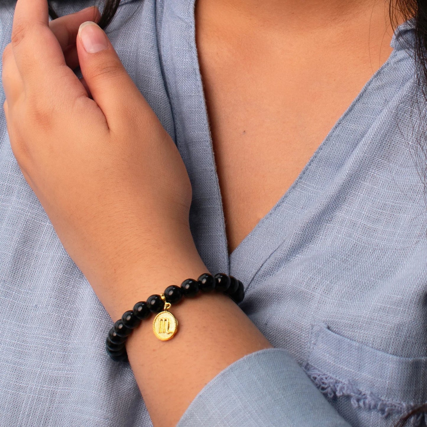 Scorpio Obsidian Bracelet with Charm