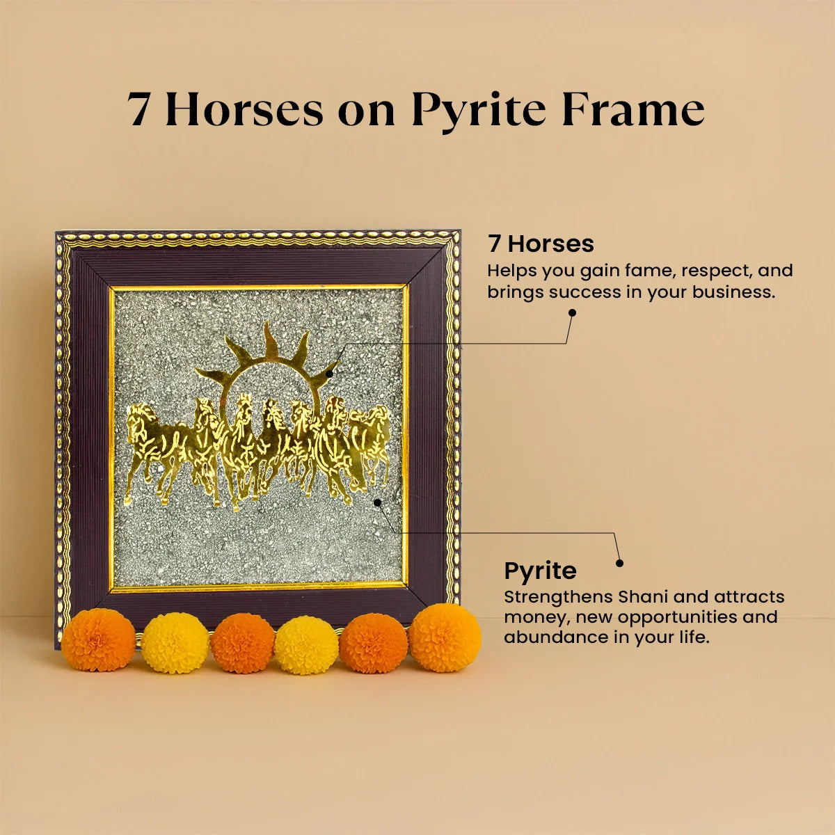 7 Horses on Raw Pyrite Frame (Buy 2 Get 1 FREE)