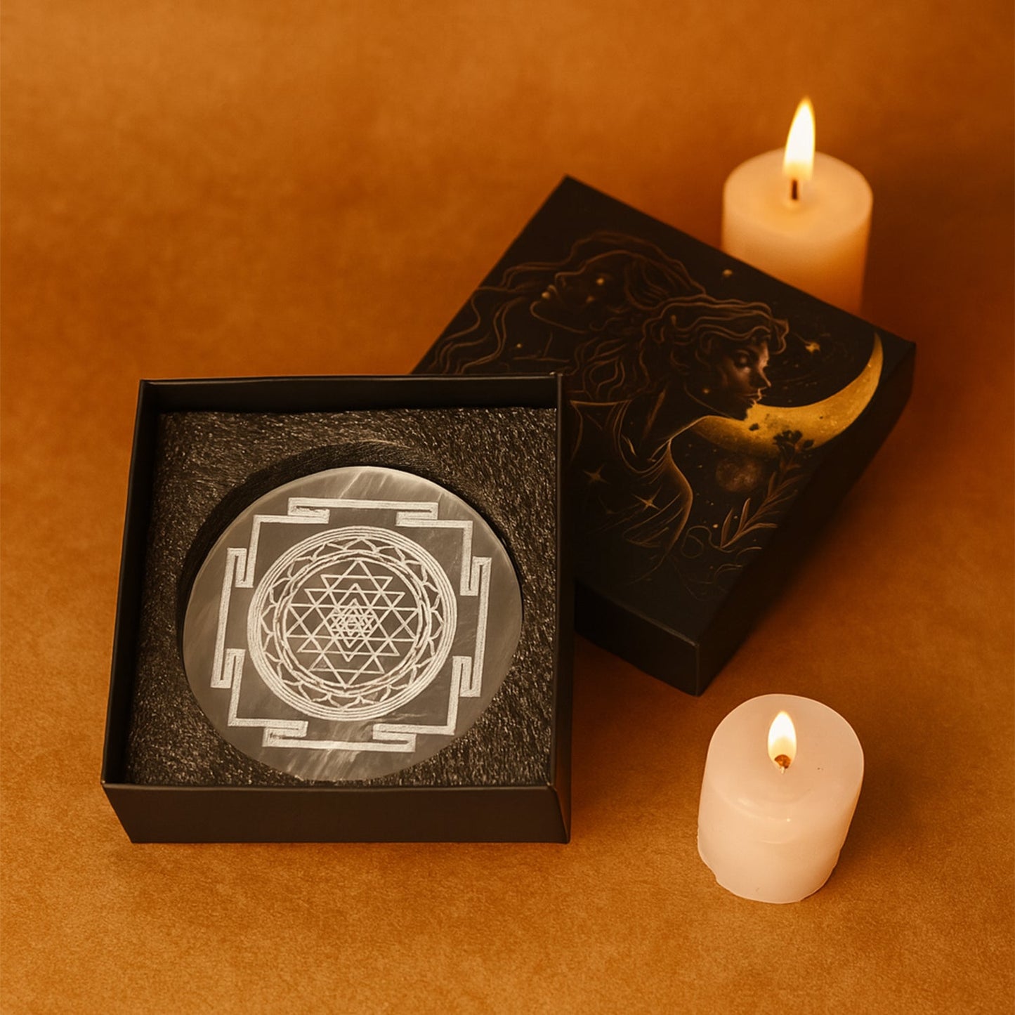 Shree Yantra Selenite Plate