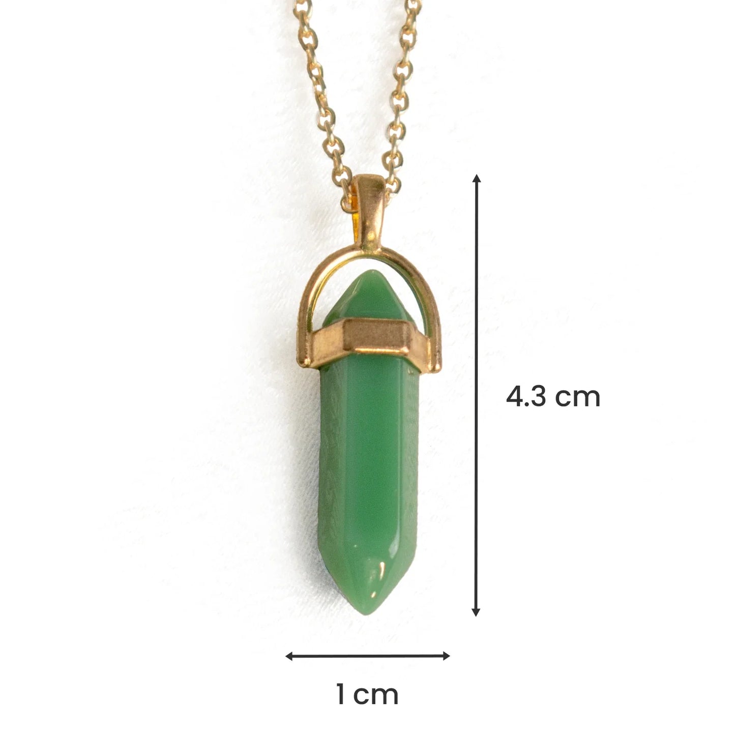 Pisces Green Jade Pencil Pendant with Chain