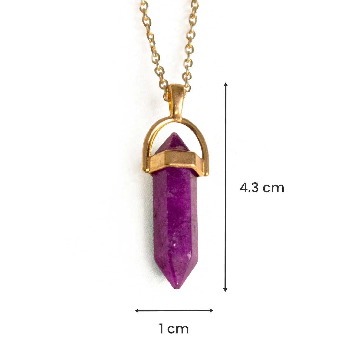 Aquarius Amethyst Pencil Pendant with Chain