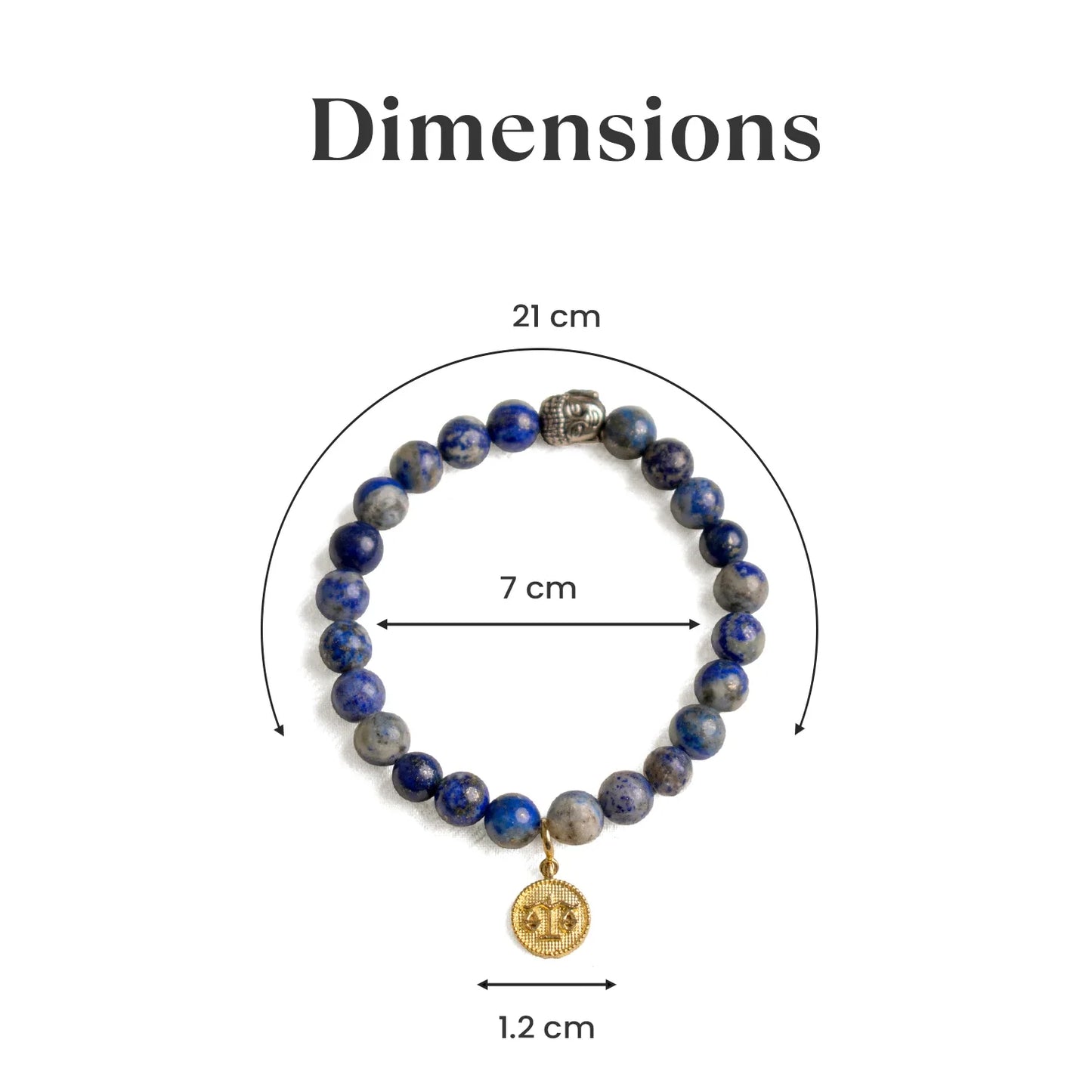 Libra Lapis Lazuli Bracelet with Charm