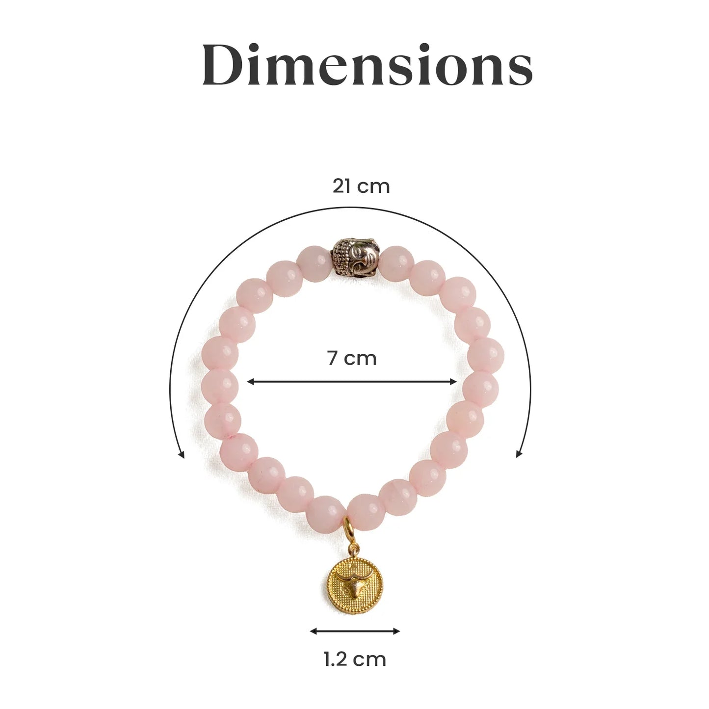 Taurus Rose Quartz Bracelet with Charm