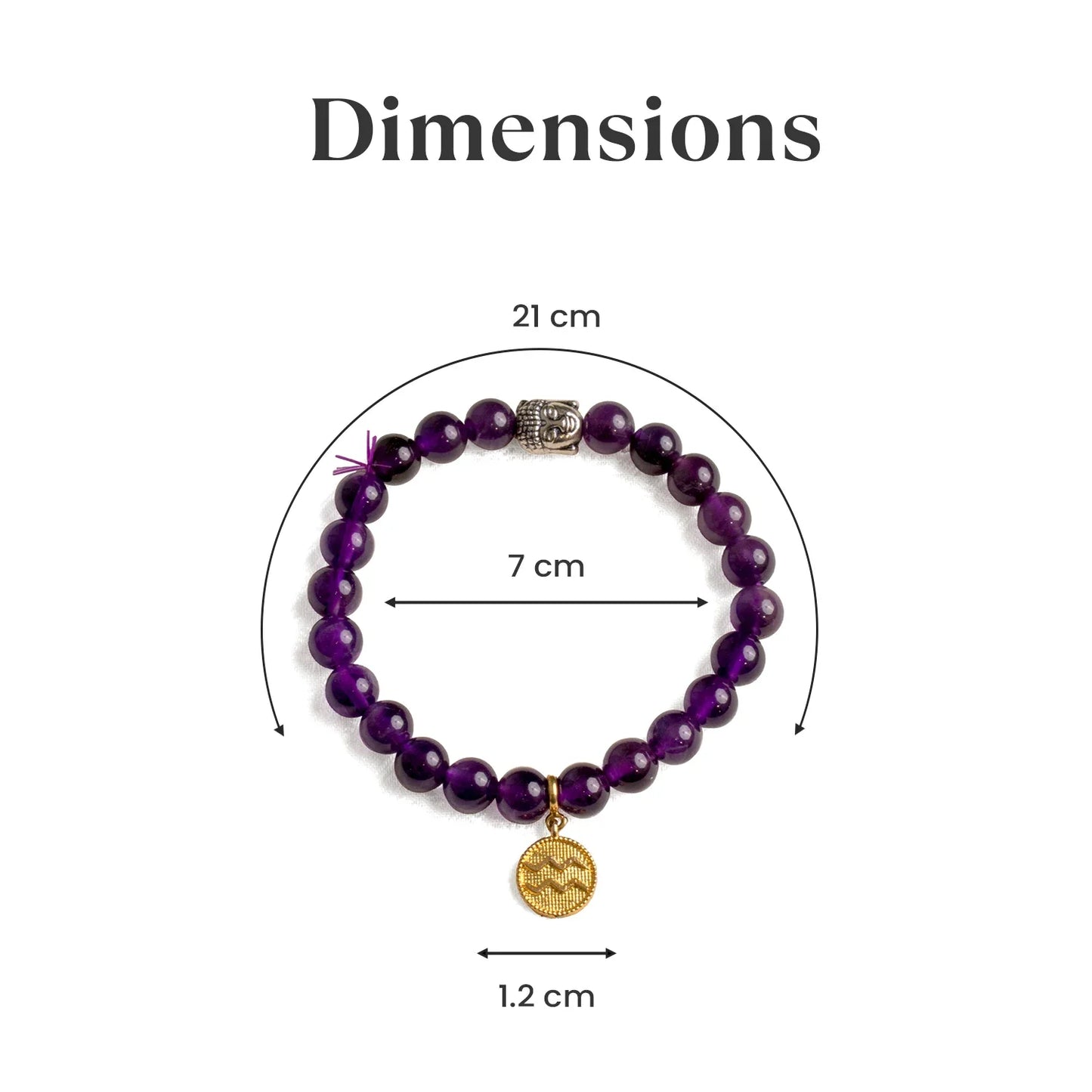 Aquarius Amethyst Bracelet with Charm