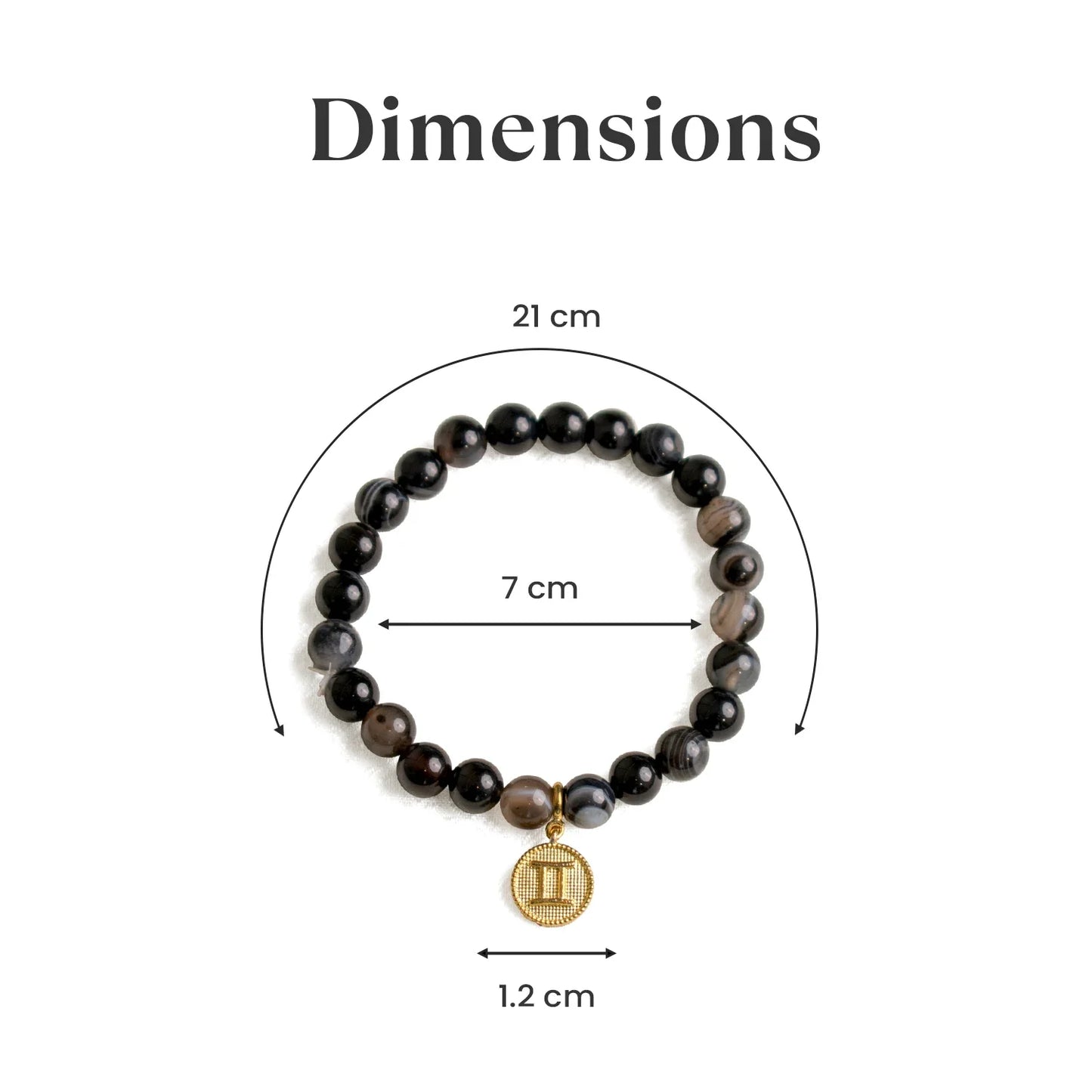 Gemini Agate Bracelet with Charm