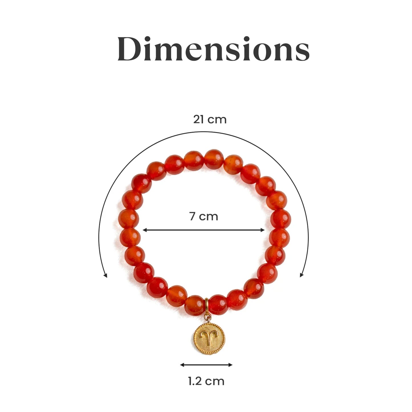 Aries Carnelian Bracelet with Charm