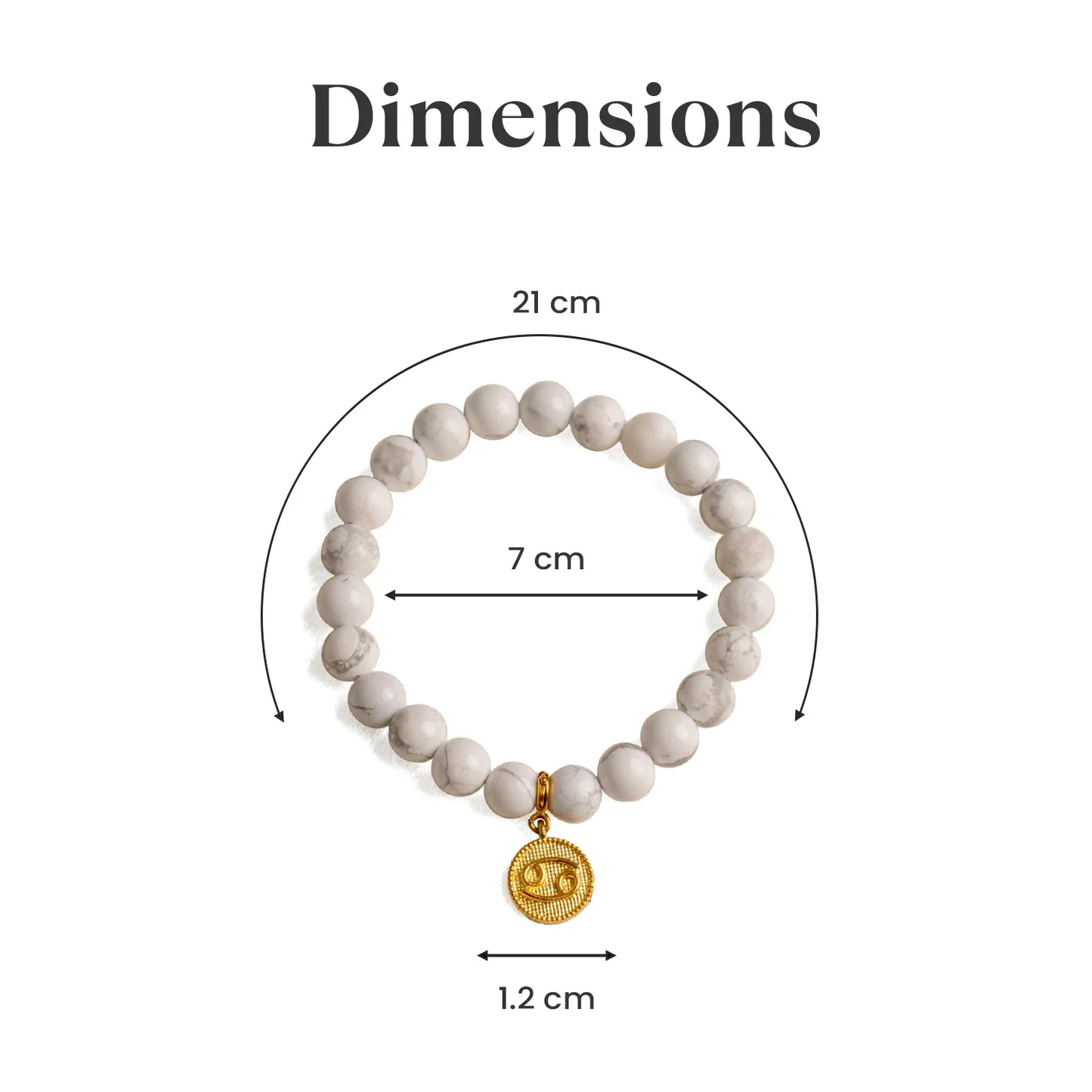 Cancer Howlite Bracelet with Charm