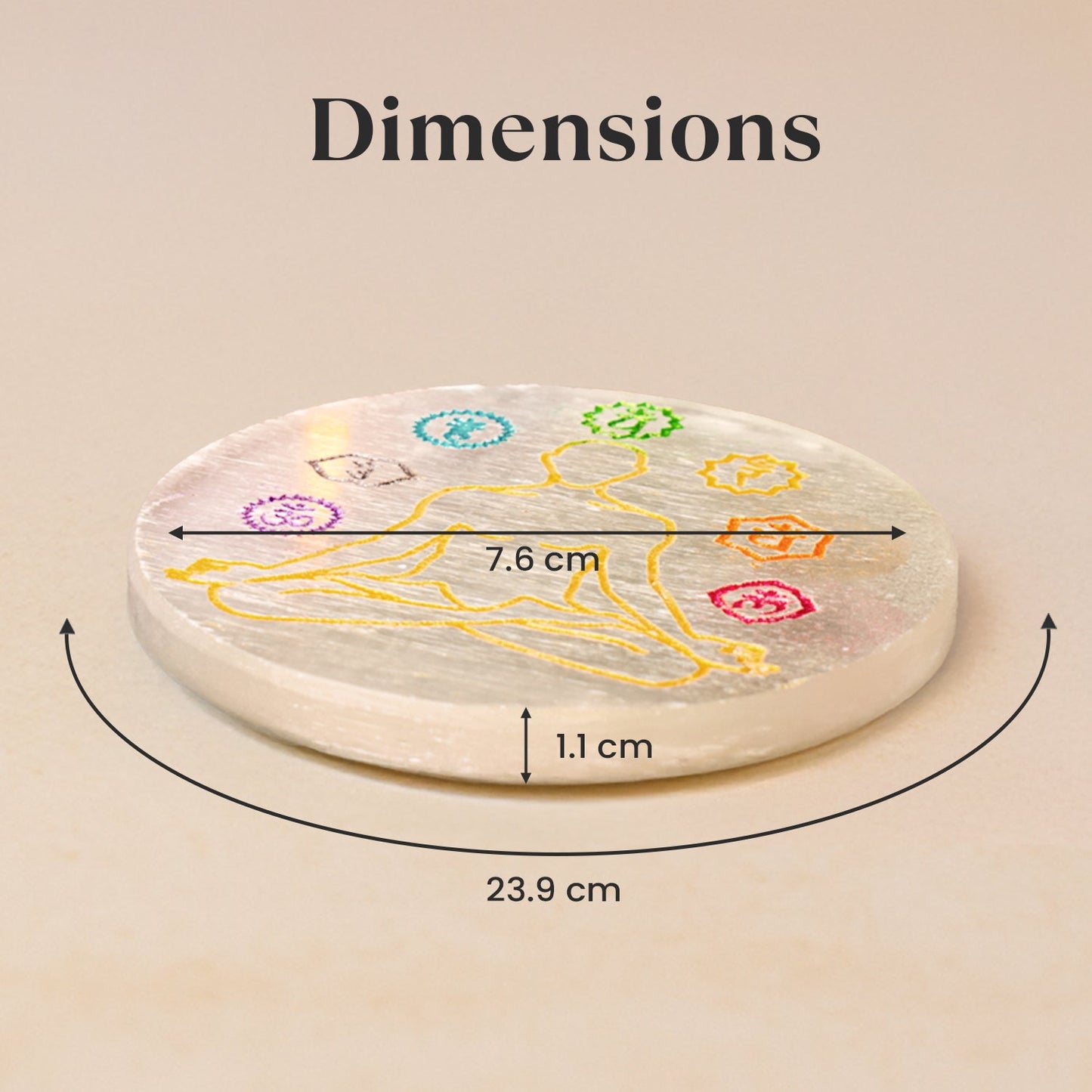 7 Chakra Selenite Plate