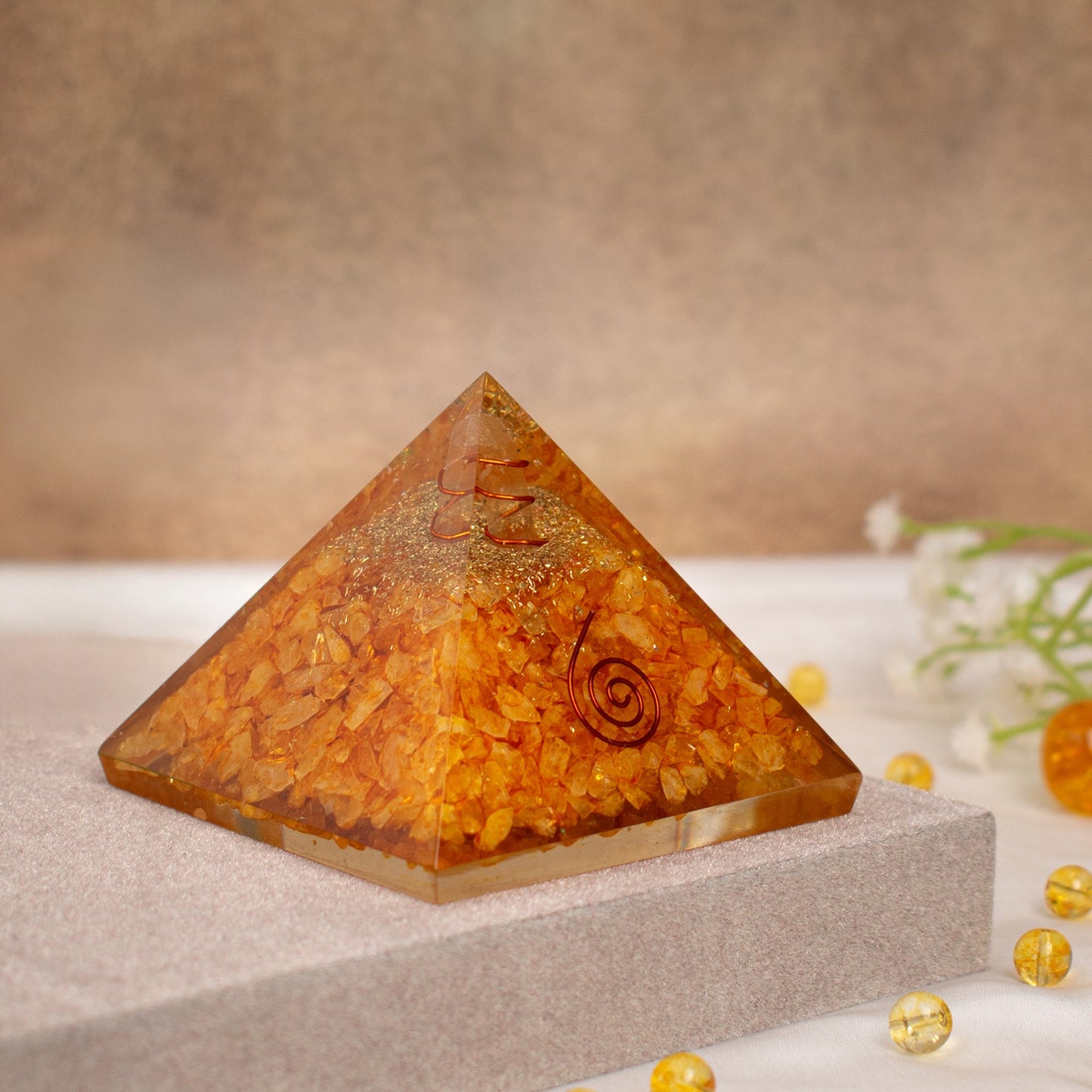 Citrine Resin Pyramid