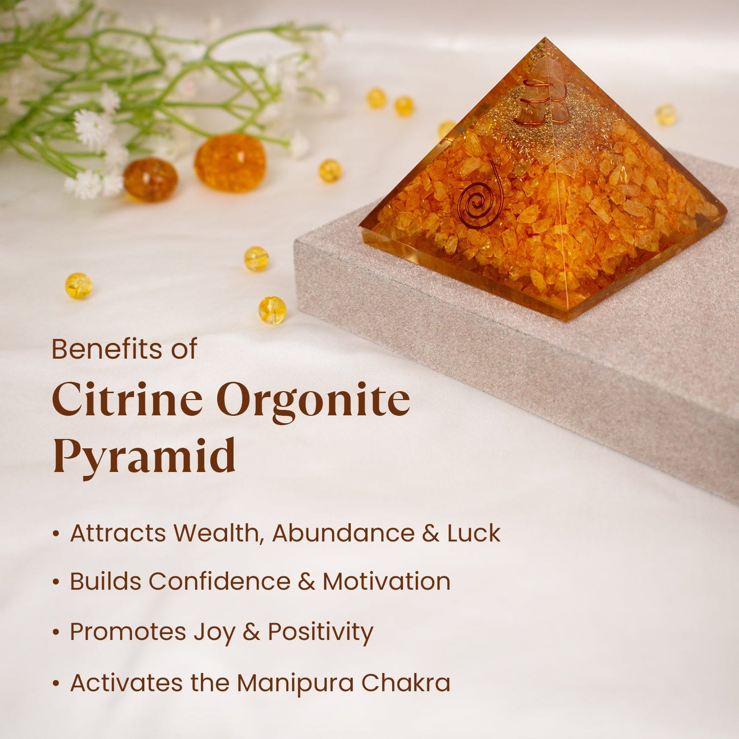Citrine Resin Pyramid