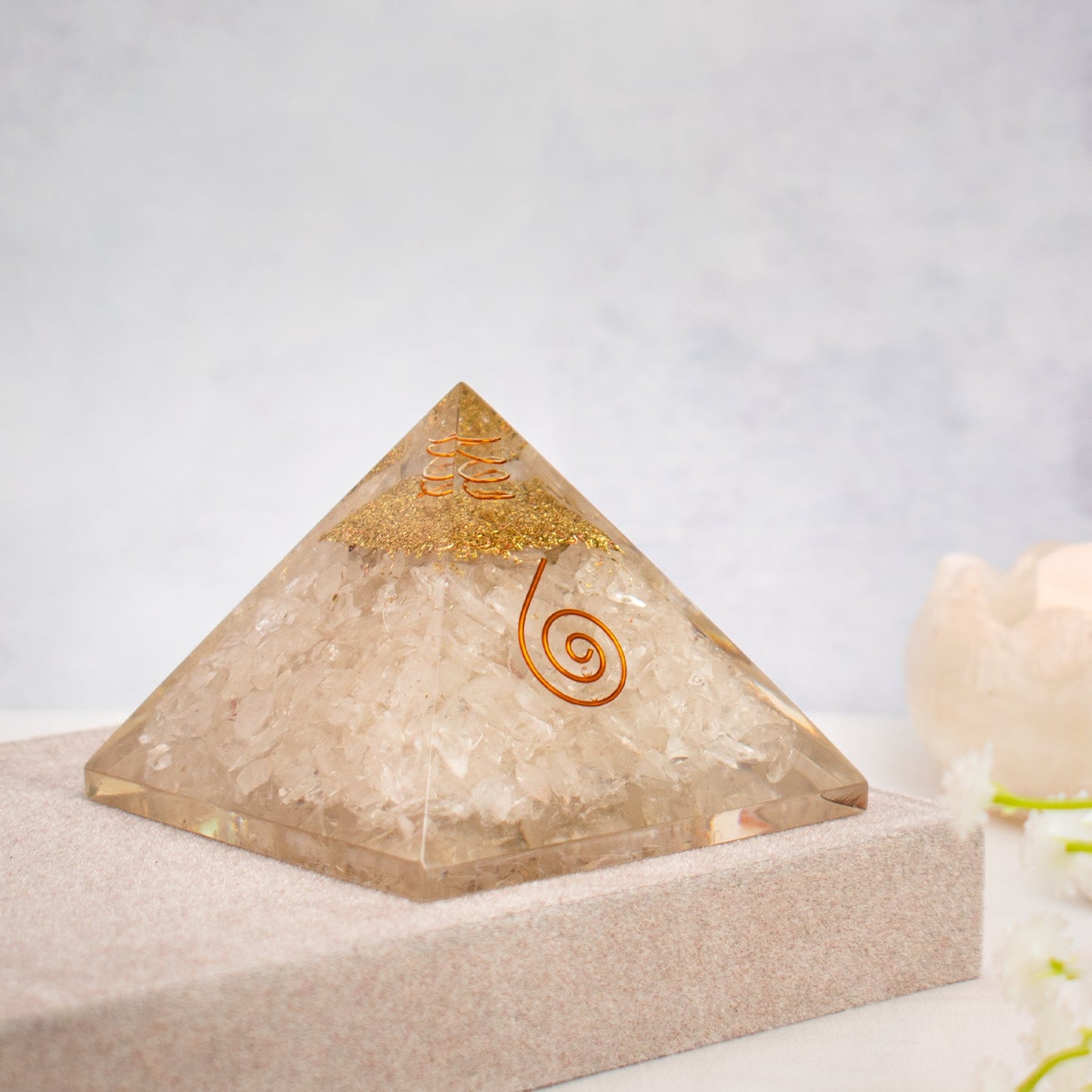 Clear Quartz Resin Pyramid
