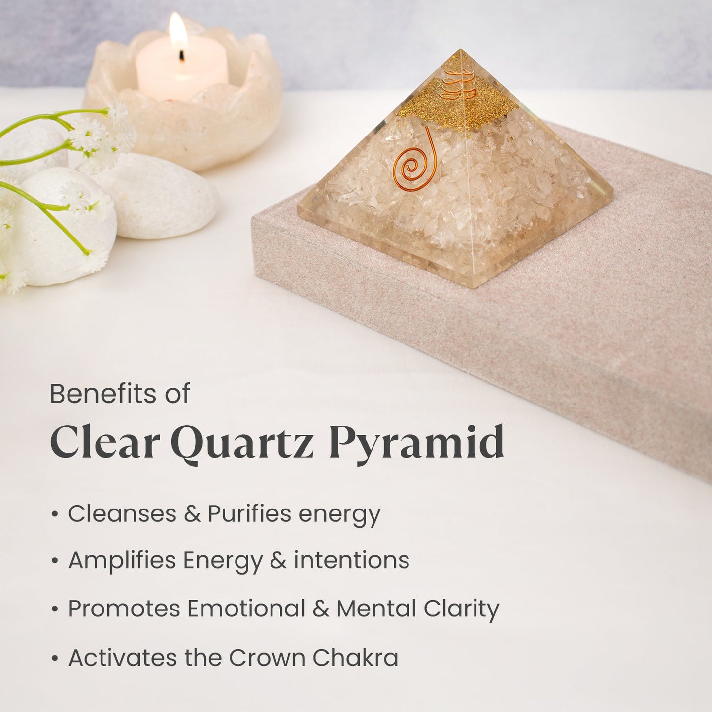 Clear Quartz Resin Pyramid