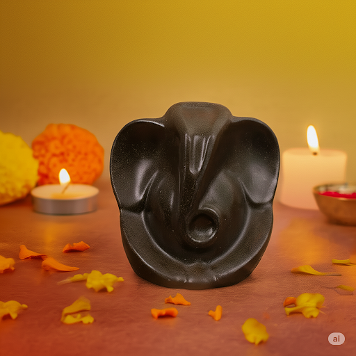 Pyrite Ganesh Ji Idol with a FREE Selenite Plate