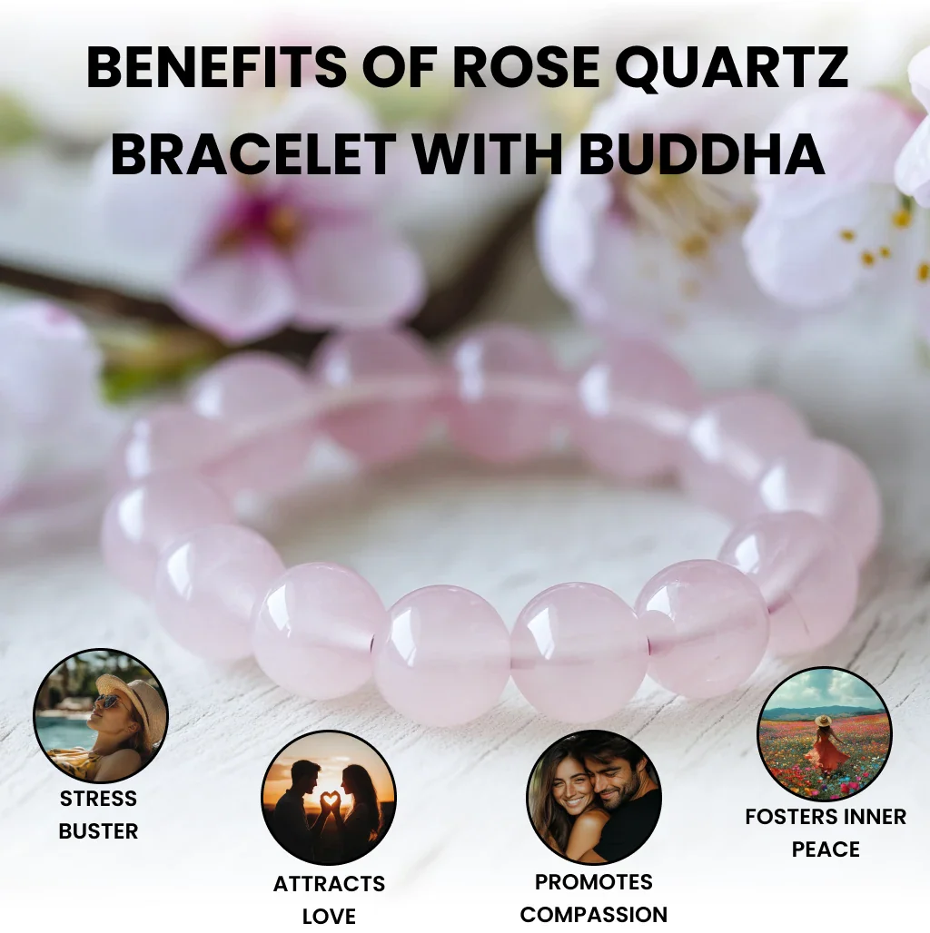 Rose Quartz Bracelet with Buddha Small