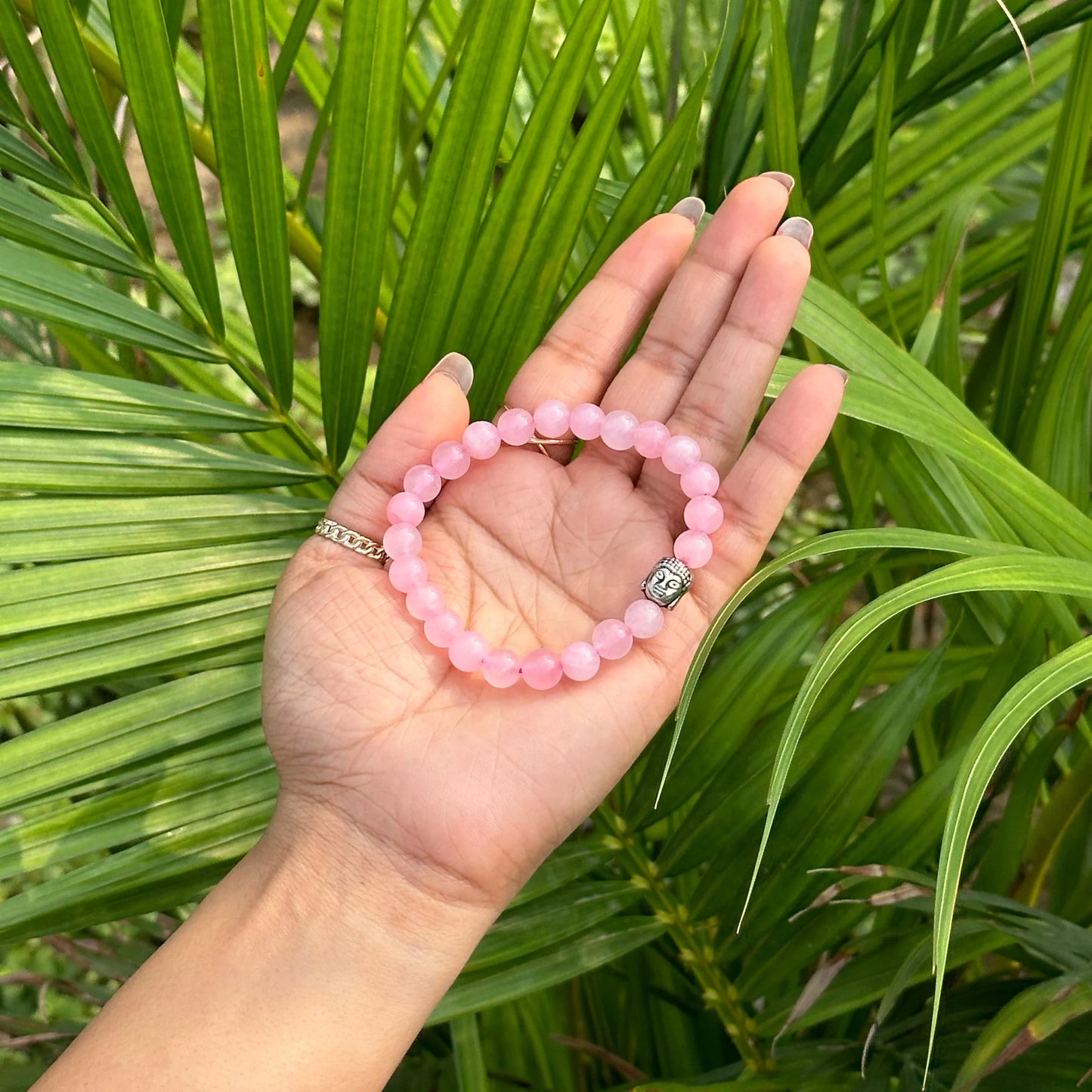 Rose Quartz Bracelet with Buddha Small