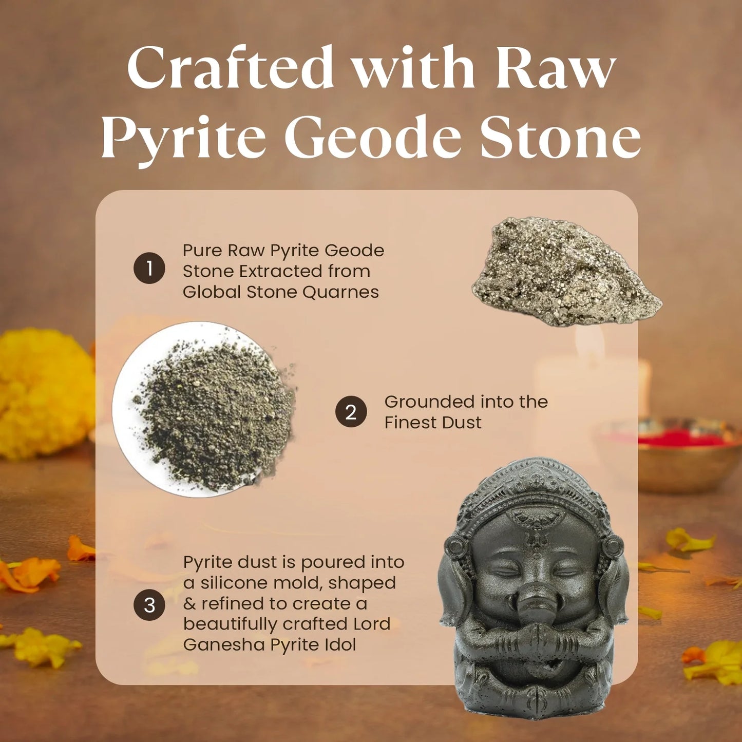 Pyrite Baby Ganesha Murti