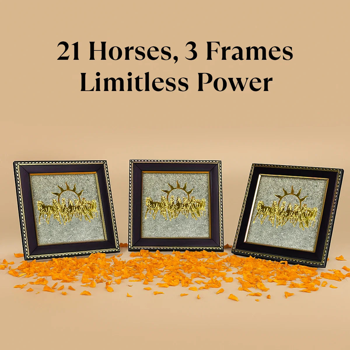 7 Horses on Raw Pyrite Frame (Buy 2 Get 1 FREE)