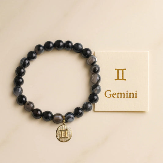 Gemini Agate Bracelet with Charm