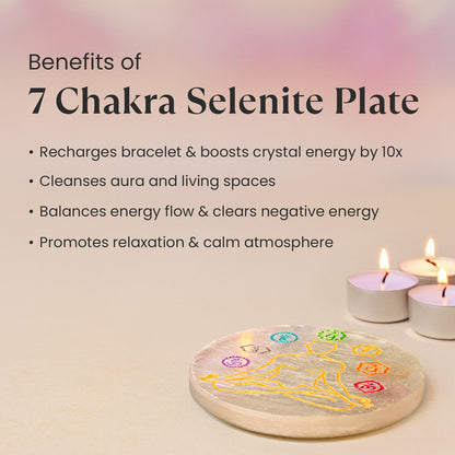 7 Chakra Selenite Plate