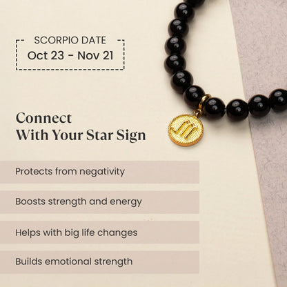 Scorpio Obsidian Bracelet with Charm