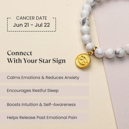 Cancer Howlite Bracelet with Charm