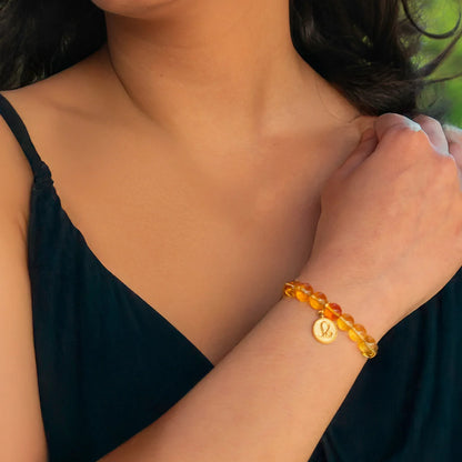 Leo Citrine Bracelet with Charm