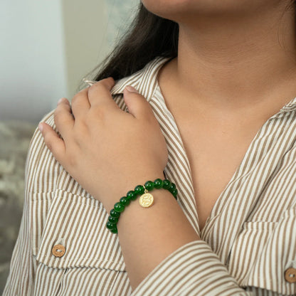 Pisces Green Jade Bracelet with Charm