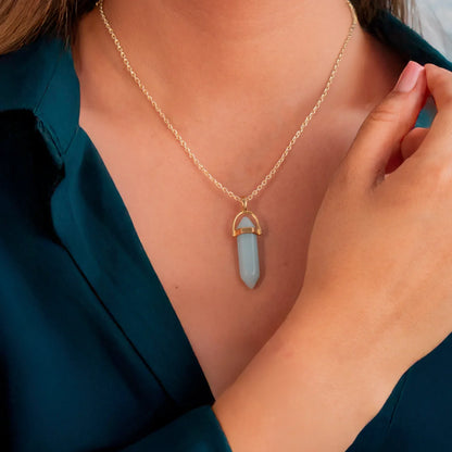 Virgo Amazonite Pencil Pendant with Chain