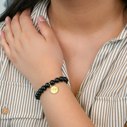 Capricorn Black Tourmaline Bracelet with Charm