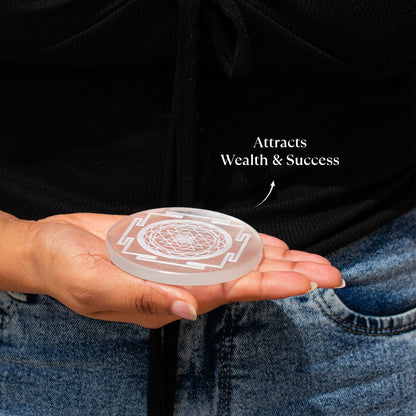 Shree Yantra Selenite Plate