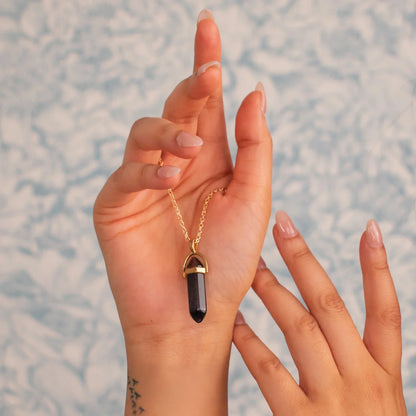 Gemini Agate Pencil Pendant with Chain