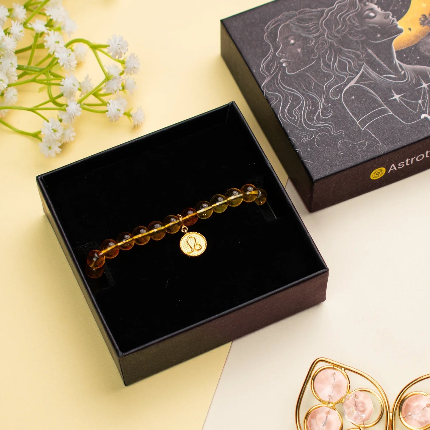 Leo Citrine Bracelet with Charm