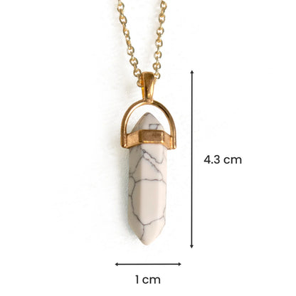 Cancer Howlite Pencil Pendant with Chain
