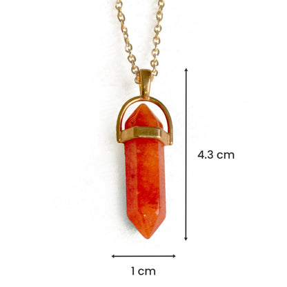 Aries Carnelian Pencil Pendant with Chain