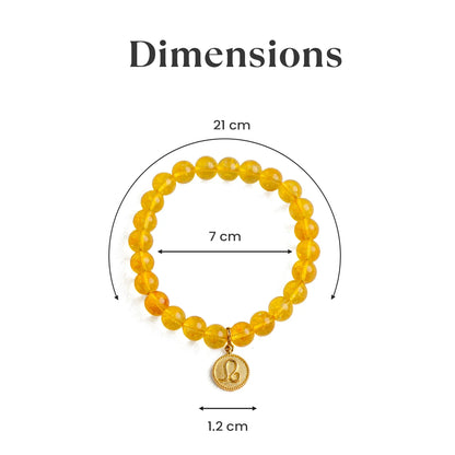 Leo Citrine Bracelet with Charm