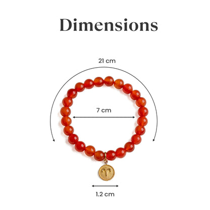 Aries Carnelian Bracelet with Charm