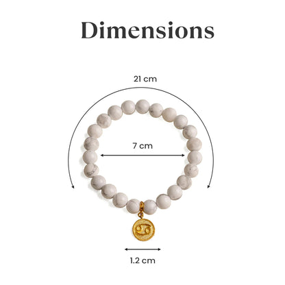 Cancer Howlite Bracelet with Charm