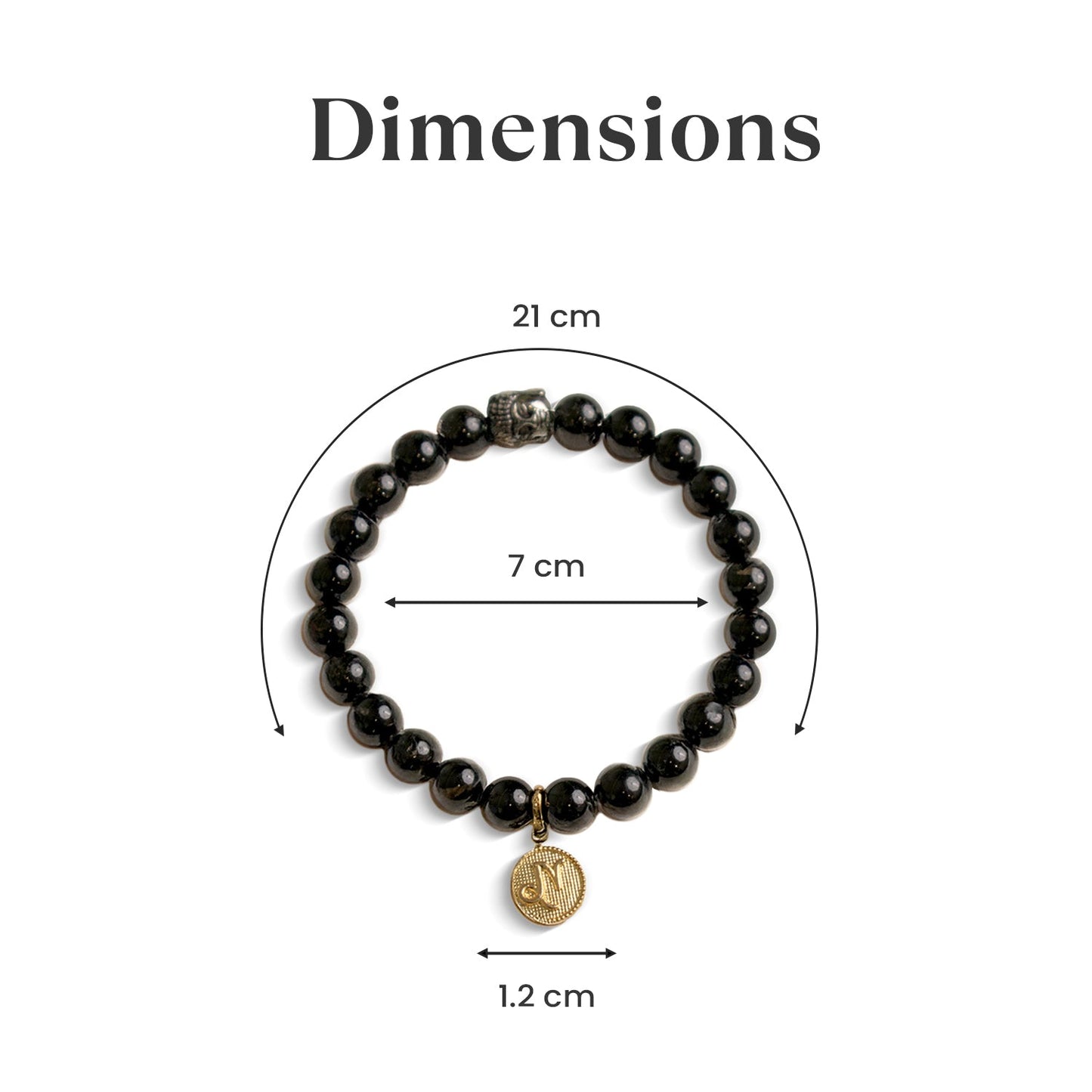 Capricorn Black Tourmaline Bracelet with Charm