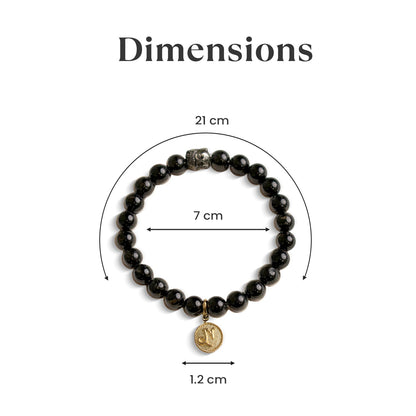 Capricorn Black Tourmaline Bracelet with Charm