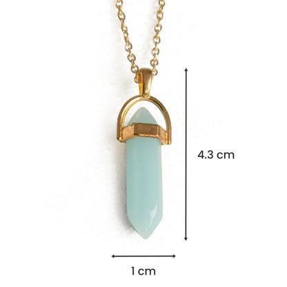 Virgo Amazonite Pencil Pendant with Chain