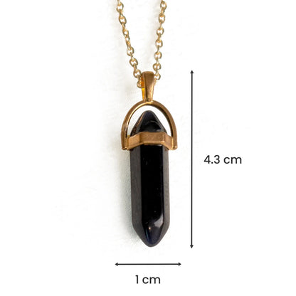 Scorpio Obsidian Pencil Pendant with Chain