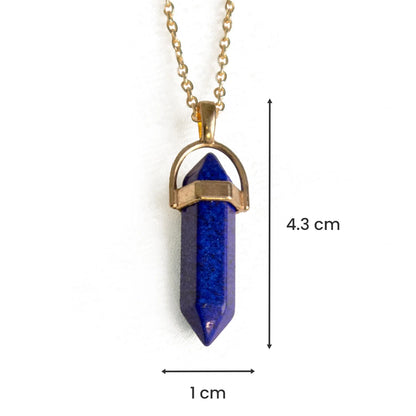 Libra Lapis Lazuli Pencil Pendant with Chain