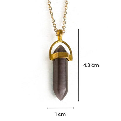 Gemini Agate Pencil Pendant with Chain