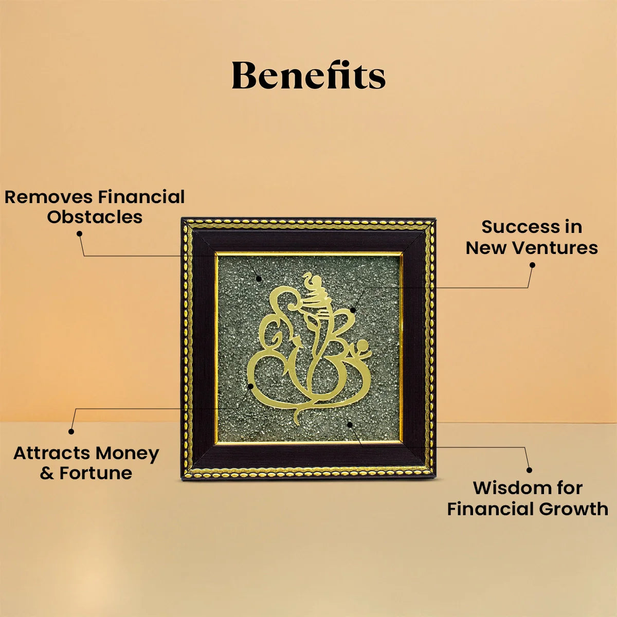 Ganesh Ji on Raw Pyrite Frame